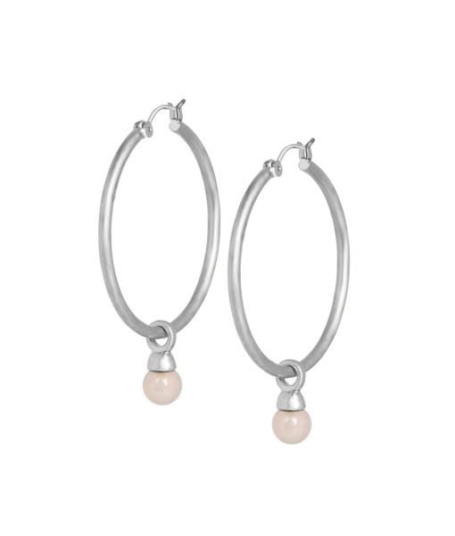 Essentials Be a Star Earrings Rose Quartz matt silver - 3.5 CM
