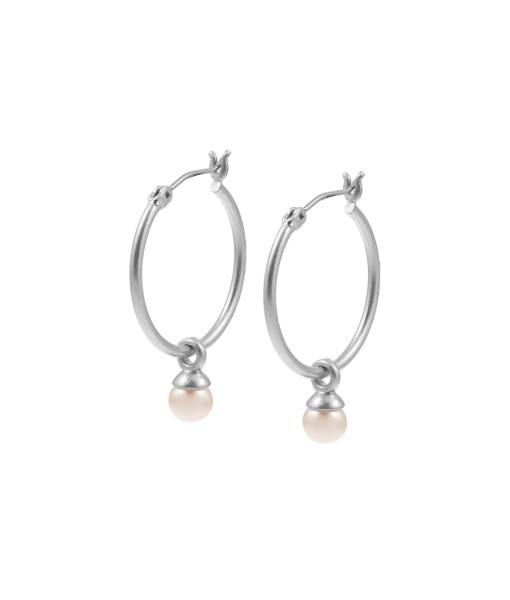 Essentials Be a Star Earrings Freshwater pearl matt silver - 2 CM